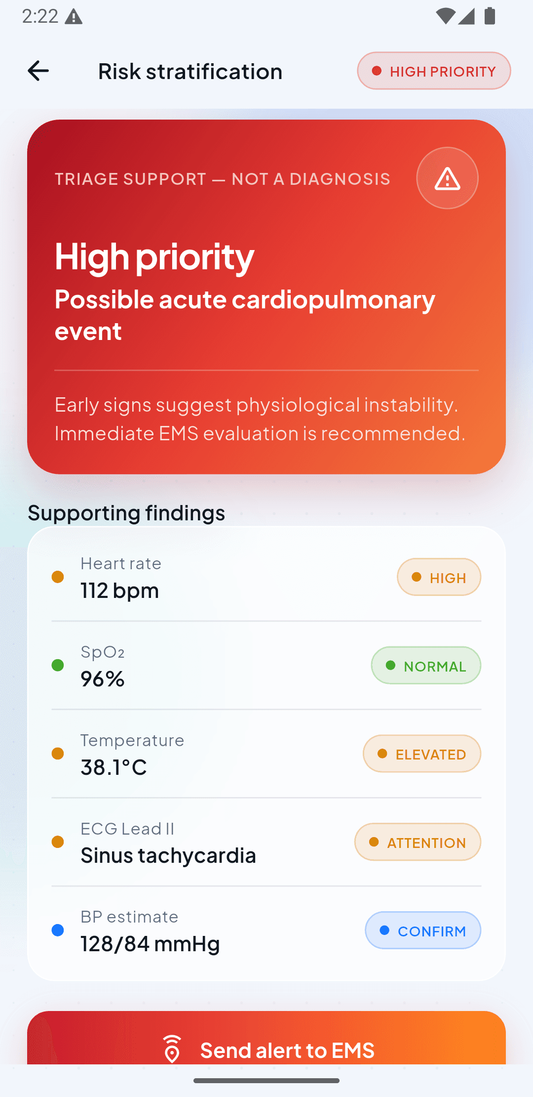Medivue app — Risk, made legible